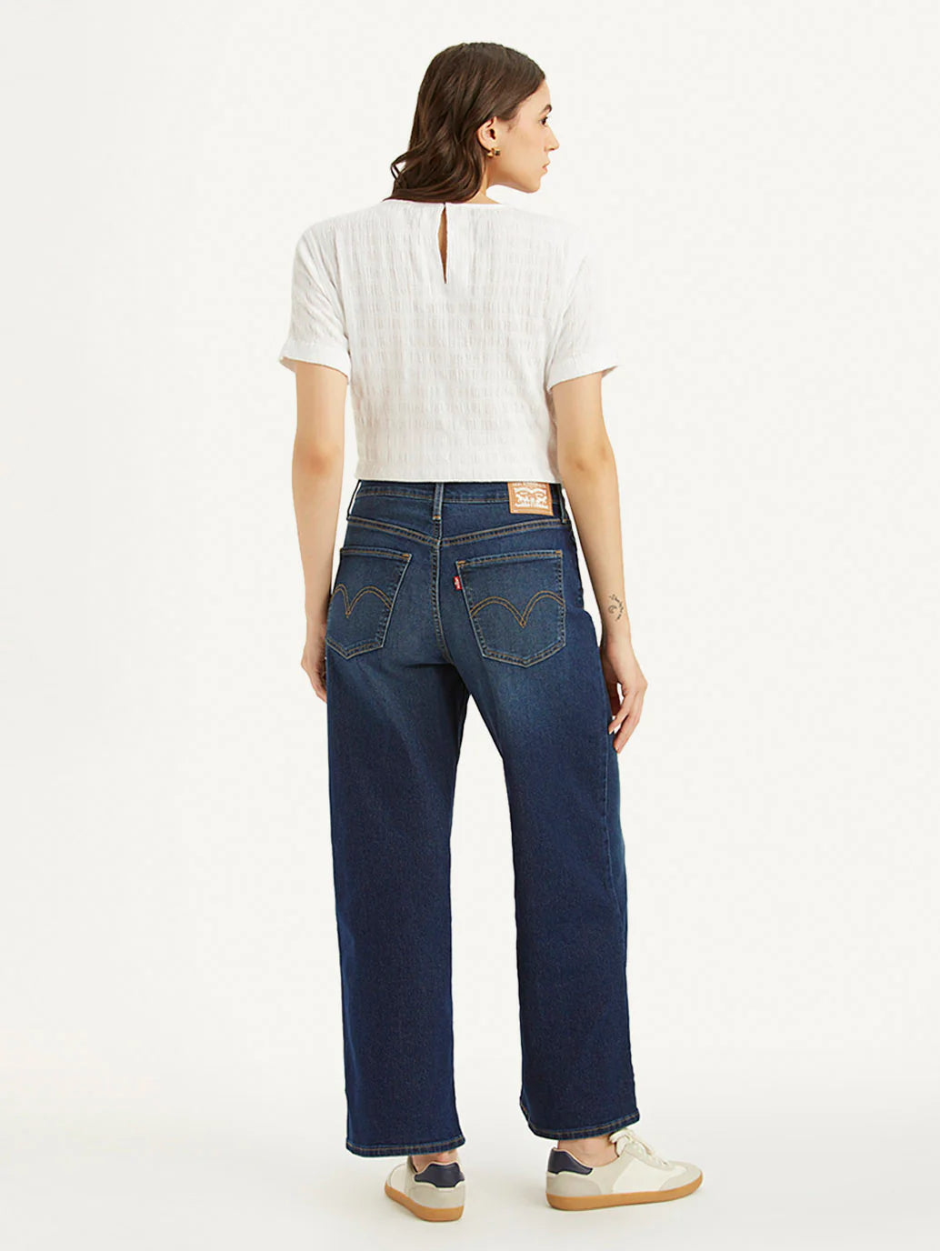 Relaxed Women’s Blue Mile High Wide Leg Fit High Rise Jeans with Soft Fabric Finish