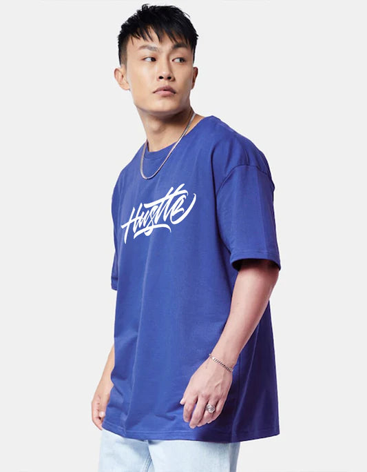 Blue Oversized Graphic Back Printed T-Shirt Men’s Everyday, Streetwear, and Travel Outfit