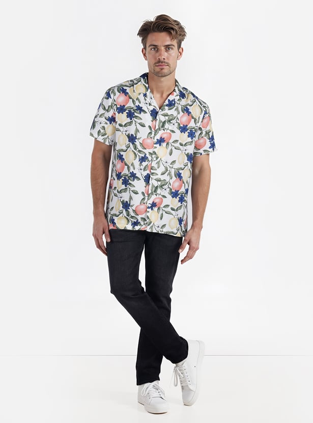 Sophisticated Floral Print Regular Fit Shirt for Men with Contemporary Tailored Finish
