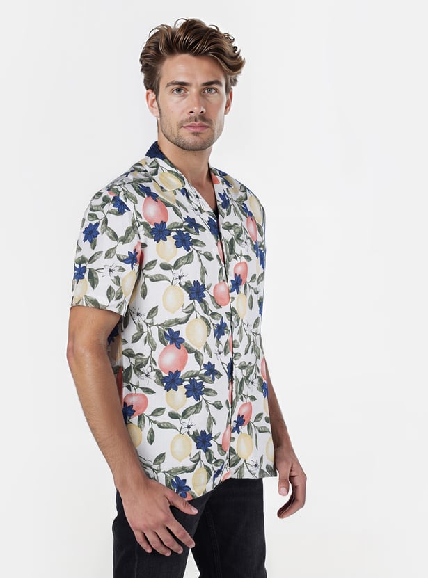 Sophisticated Floral Print Regular Fit Shirt for Men with Contemporary Tailored Finish