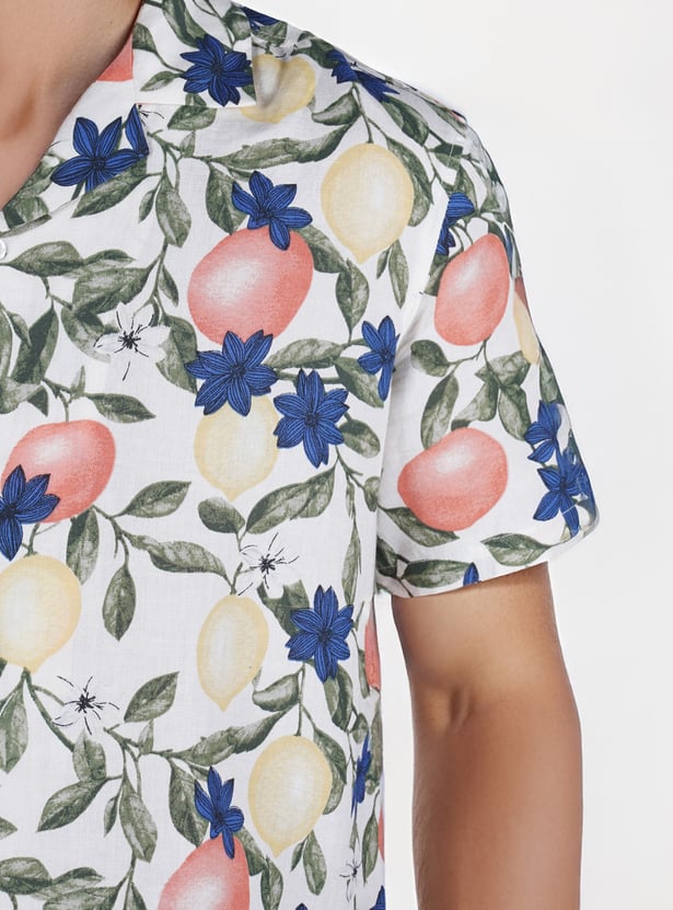 Sophisticated Floral Print Regular Fit Shirt for Men with Contemporary Tailored Finish