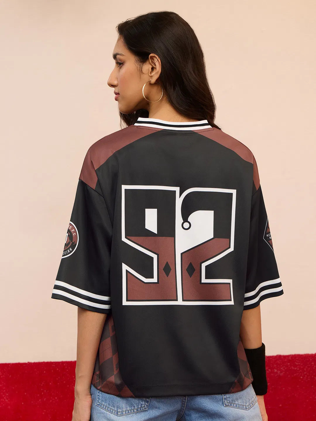 Women’s Casual Oversized Jersey with Harley Quinn Graphic Perfect for Daily Wear and Comfortable Style
