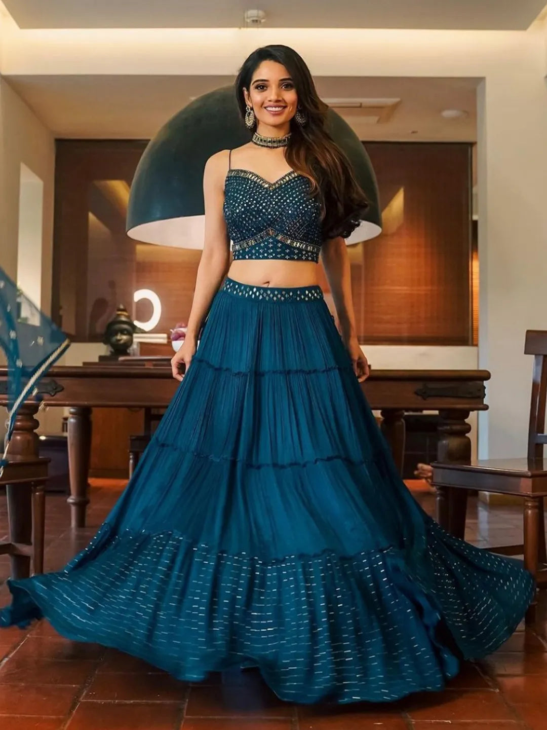 Luxurious Faux Georgette Designer Lehenga Featuring Elegant Work for Festive and Bridal Wear