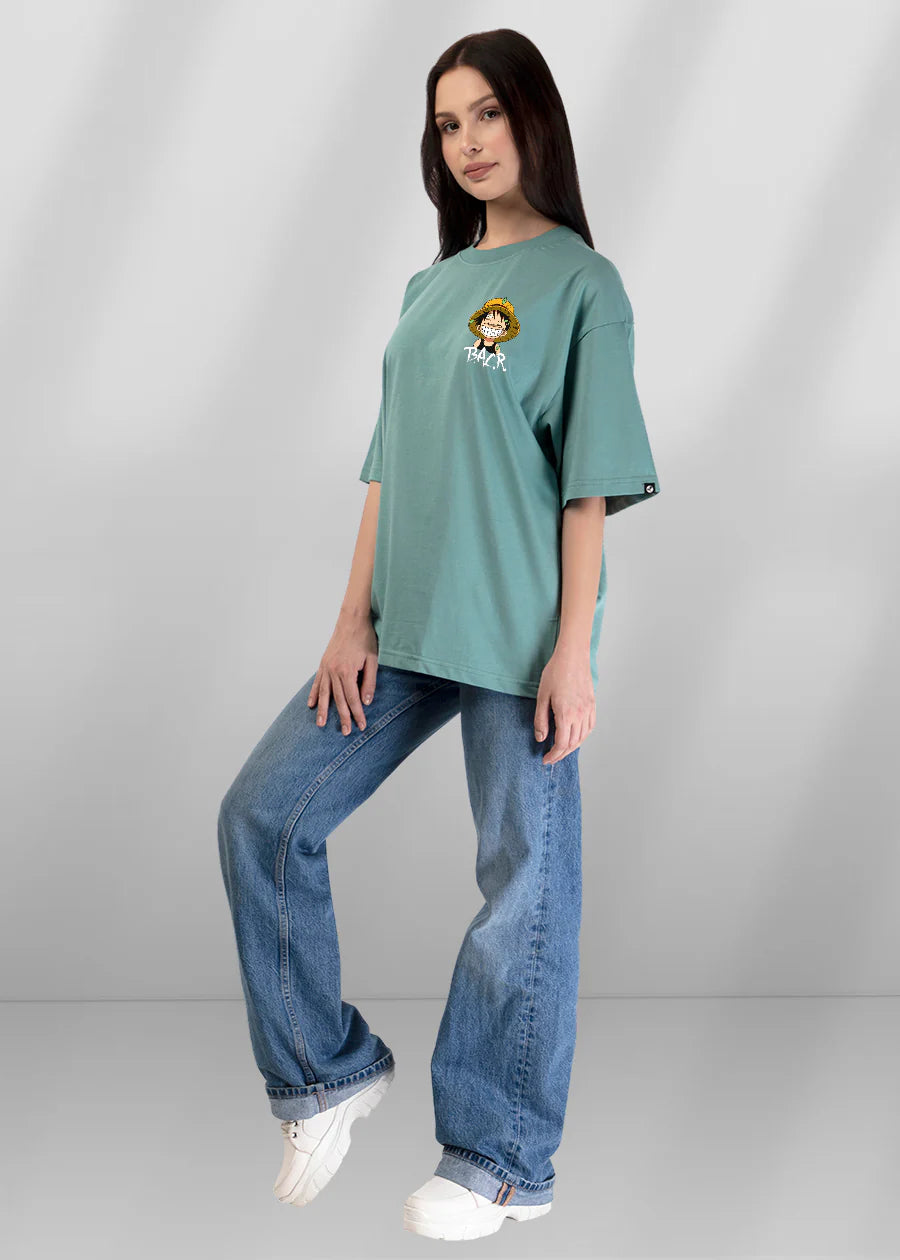 Stylish Oversized T-Shirt for Women Featuring Luffy from One Piece