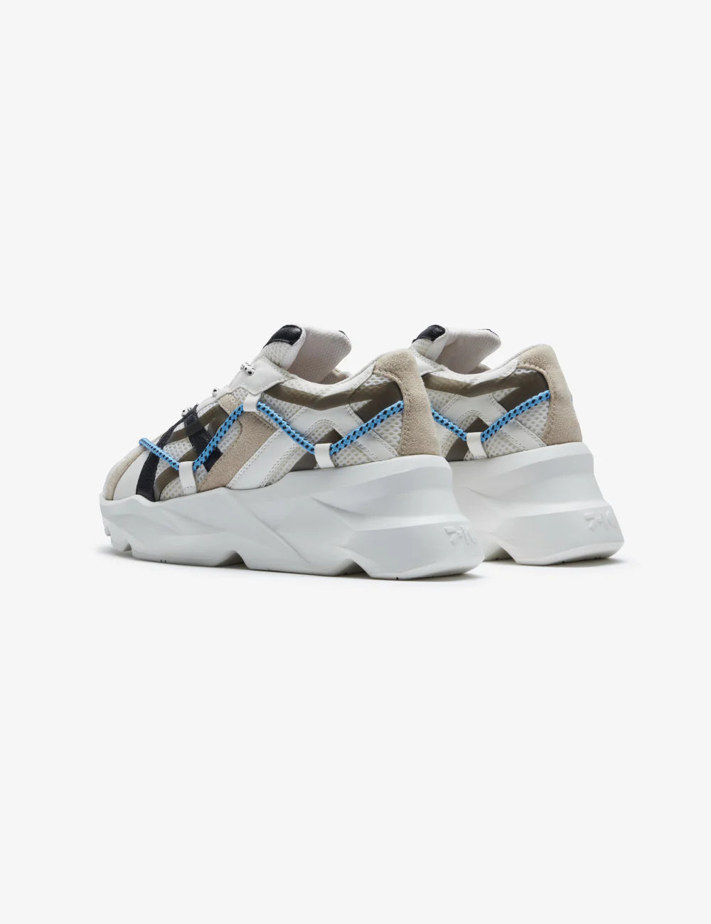 Statement White Over Panelled Chunky Sneakers for Men with Modern Minimal Detailing and Stylish Look