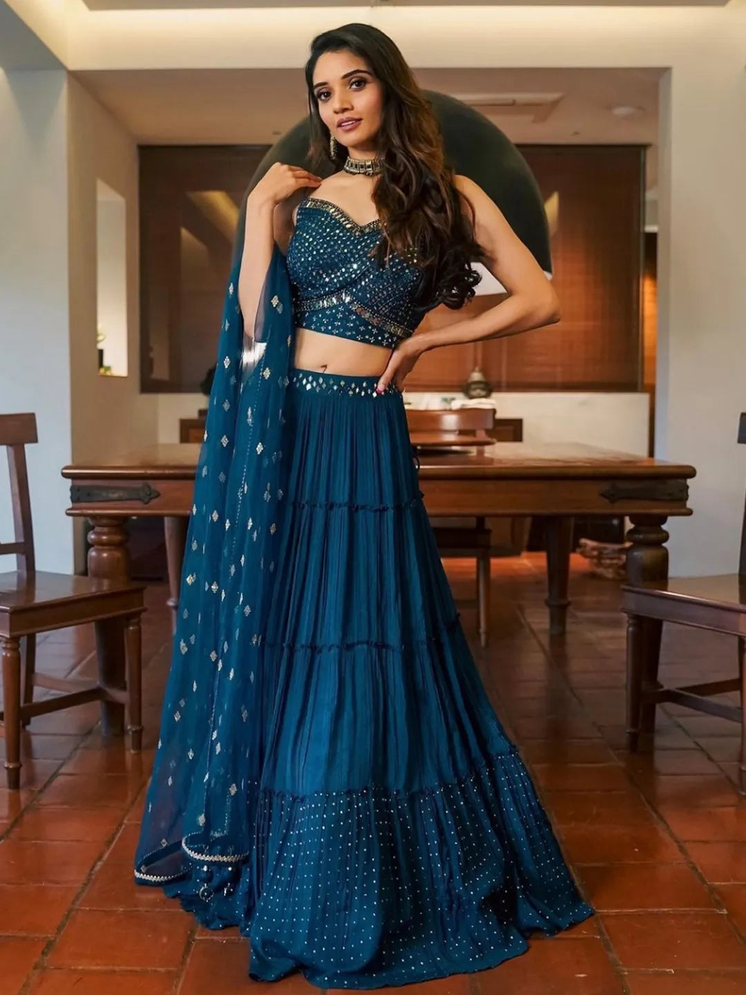 Luxurious Faux Georgette Designer Lehenga Featuring Elegant Work for Festive and Bridal Wear