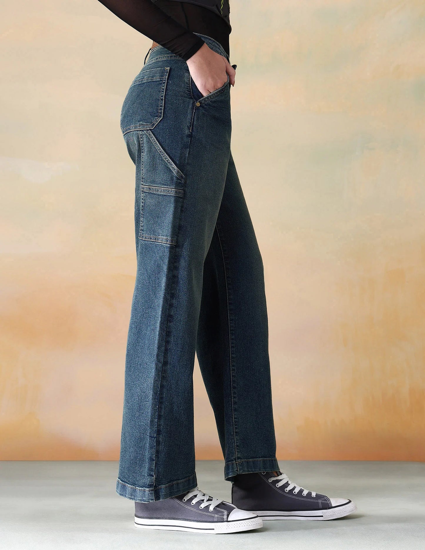 Designer High Rise Wide Leg Jeans Women with Contemporary Urban Style