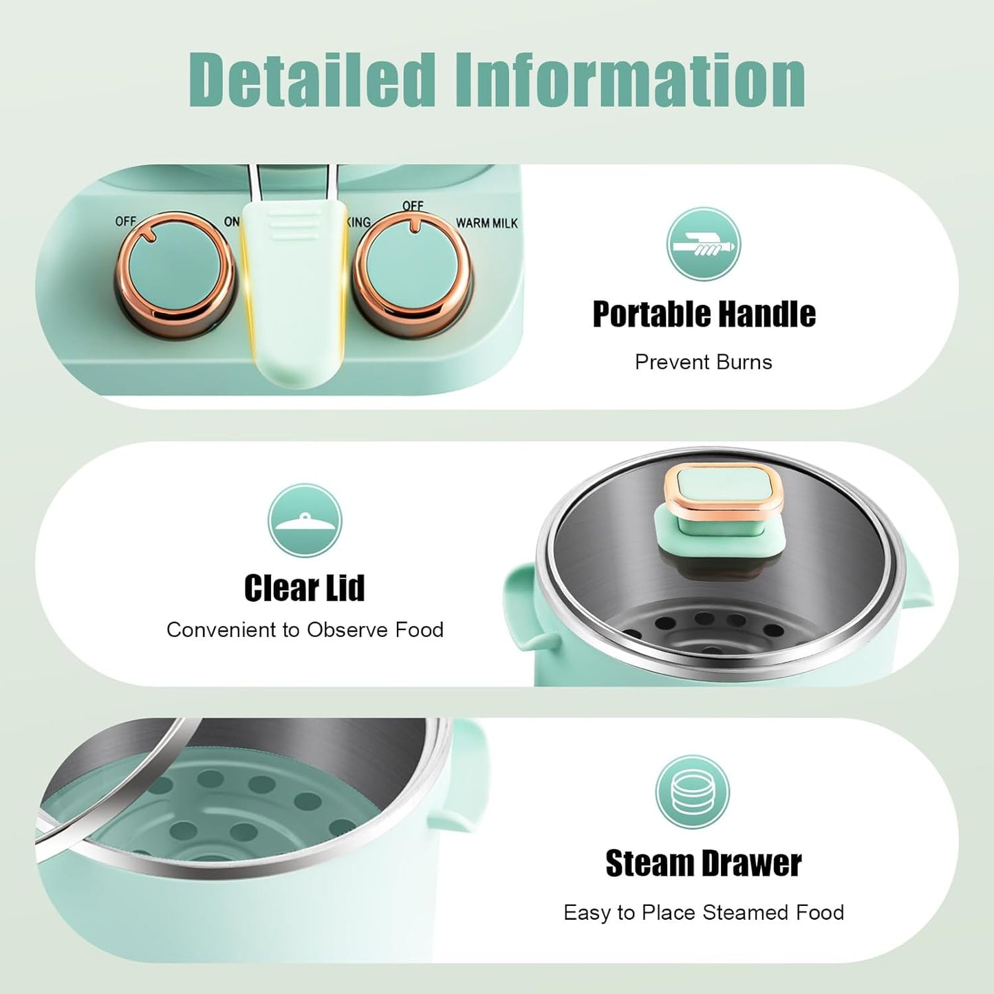 Retro Household 3 in 1 Breakfast Maker with Sandwich and Boiling Options