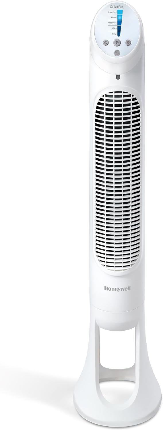 Whole Room Honeywell QuietSet Oscillating Tower Fan White