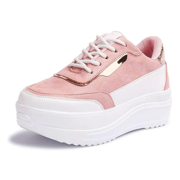 Fashionable Leather Women Sneakers with Cushioned Insole for All Day Comfort