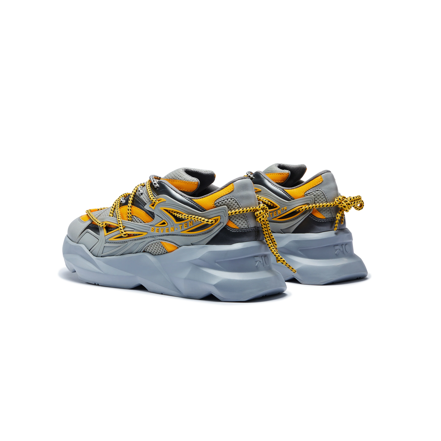 Classic Canary Yellow Low Top Chunky Sneakers for Men with Durable Rubber Outsole and Timeless Look