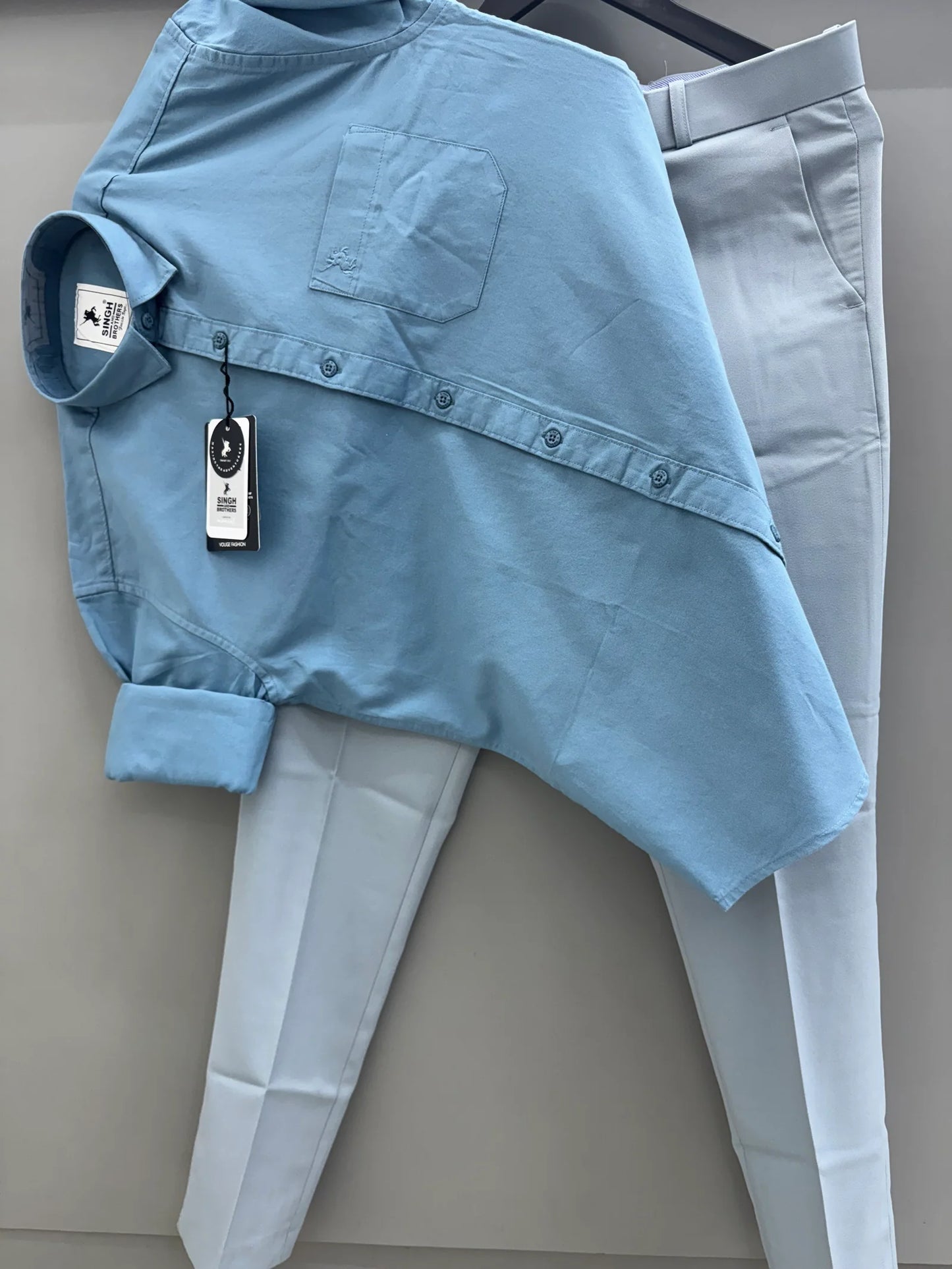 Trendy Men Cotton Oxford Shirt with Classic Formal Pant Set Ideal for Interviews Presentations and Corporate Events