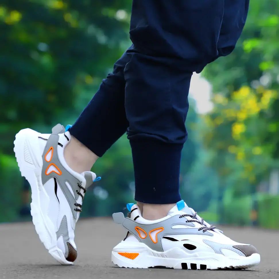 Stylish Lite Sports Shoes for Men Grey Running Sneakers and Multicolor Fashion Shoes