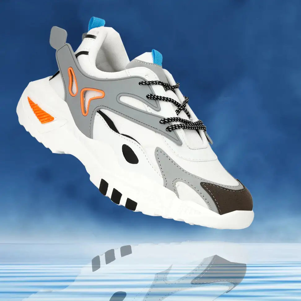 Stylish Lite Sports Shoes for Men Grey Running Sneakers and Multicolor Fashion Shoes