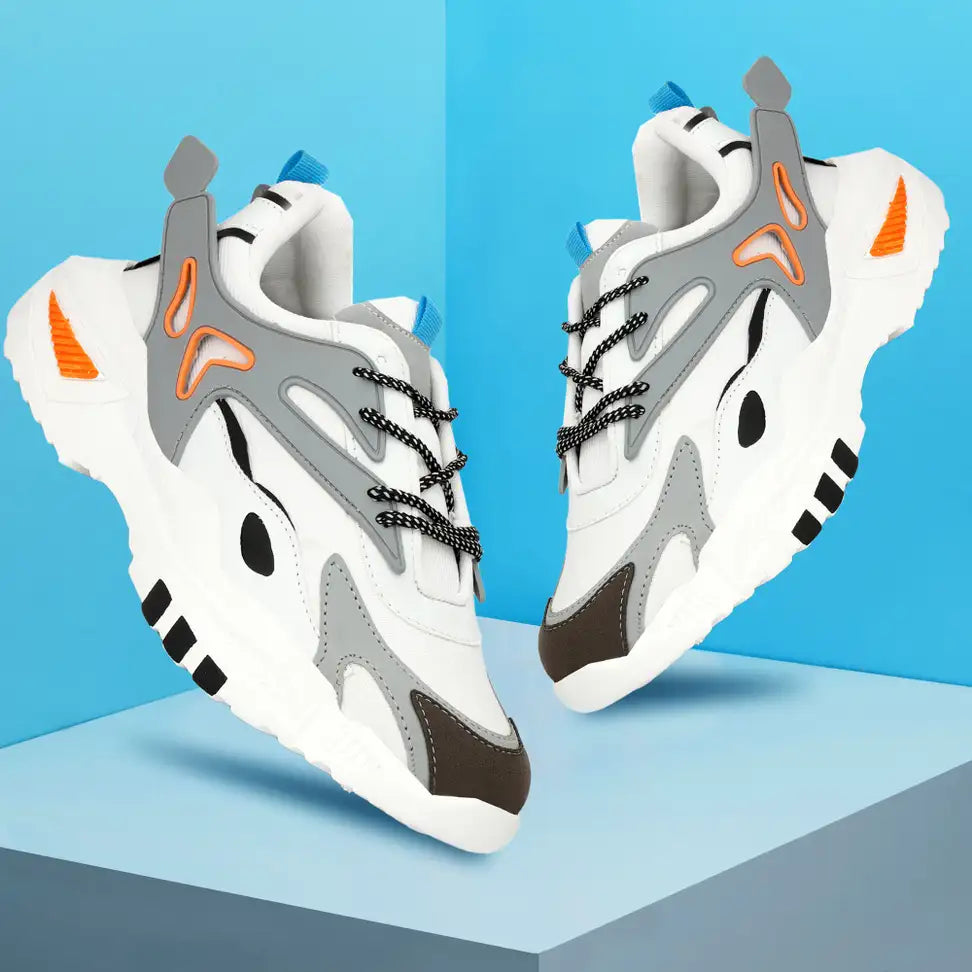 Stylish Lite Sports Shoes for Men Grey Running Sneakers and Multicolor Fashion Shoes