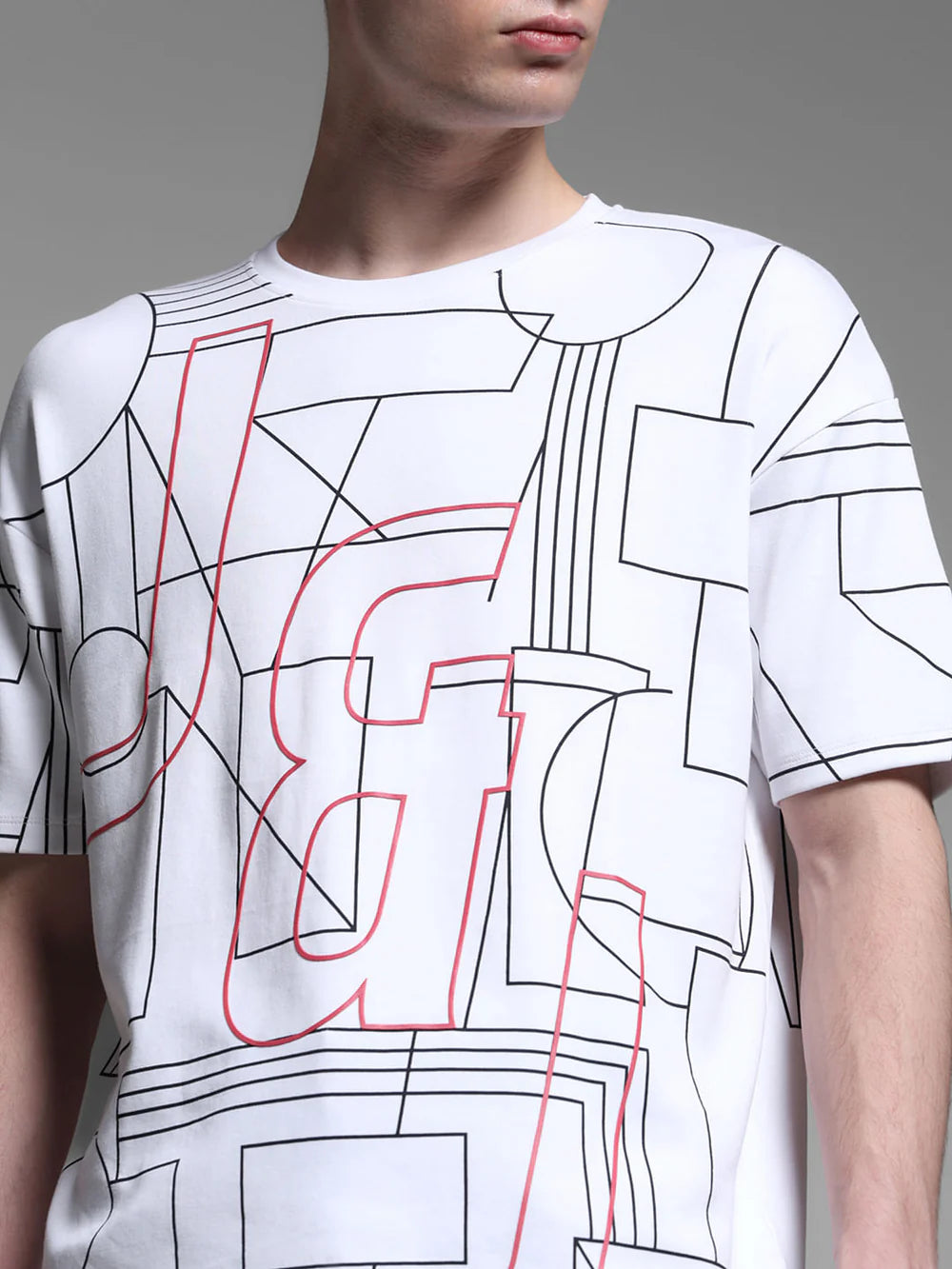 Classic White Oversized T Shirt for Men with Printed Graphics Perfect for Daily Casual Outfits and Relaxed Style