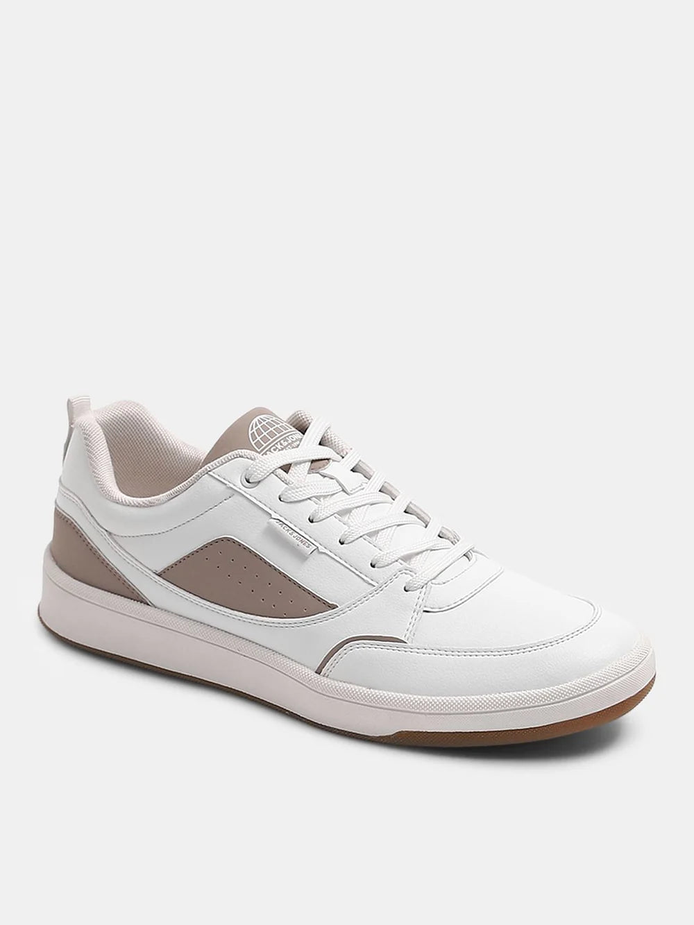 Timeless Men’s White PU Casual Sneakers with Comfortable Fit and Versatile Wearability