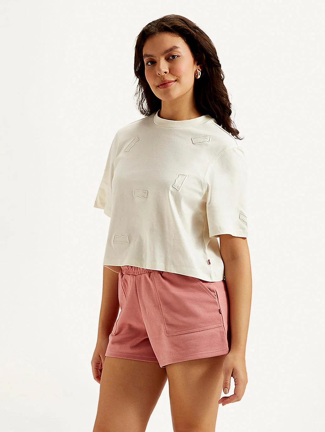 Women’s Oversized Boxy T-Shirt with Brand Logo – Stylish and Relaxed Fit