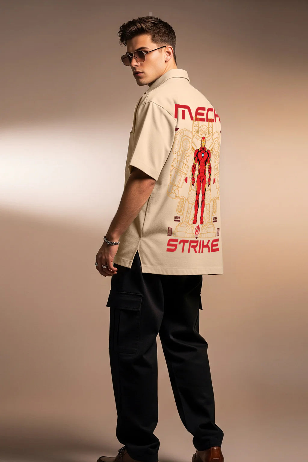Cotton Man Swanwhite Oversized Printed Shirt Comfortable Everyday Wear