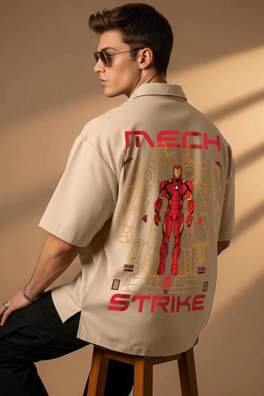 Cotton Man Swanwhite Oversized Printed Shirt Comfortable Everyday Wear