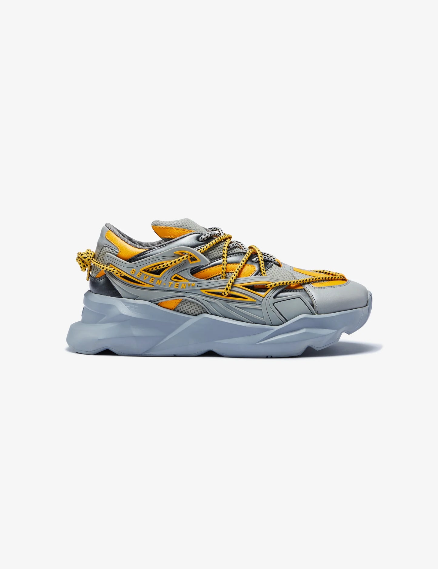 Classic Canary Yellow Low Top Chunky Sneakers for Men with Durable Rubber Outsole and Timeless Look