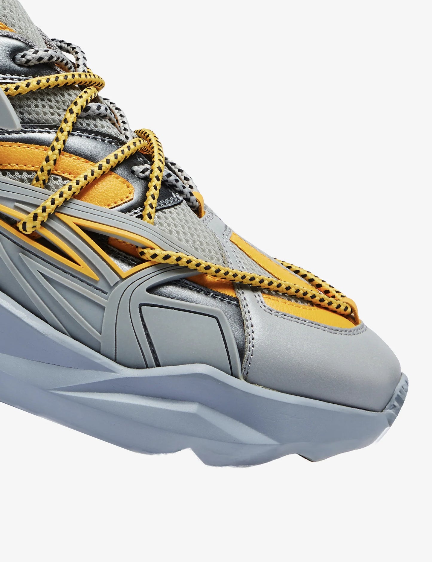 Classic Canary Yellow Low Top Chunky Sneakers for Men with Durable Rubber Outsole and Timeless Look