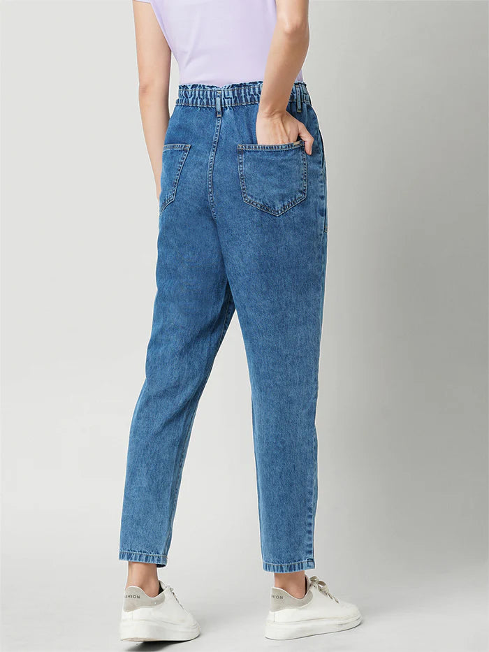 Women Blue High Rise Baggy Fit Jeans Designed for Everyday Comfort and Street Style Fashion