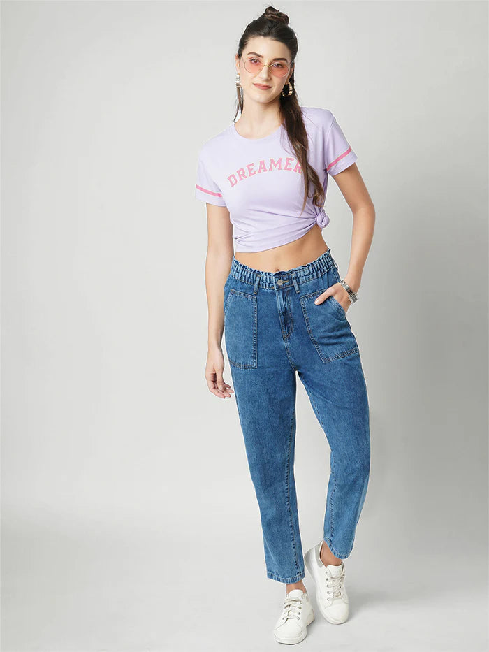 Women Blue High Rise Baggy Fit Jeans Designed for Everyday Comfort and Street Style Fashion