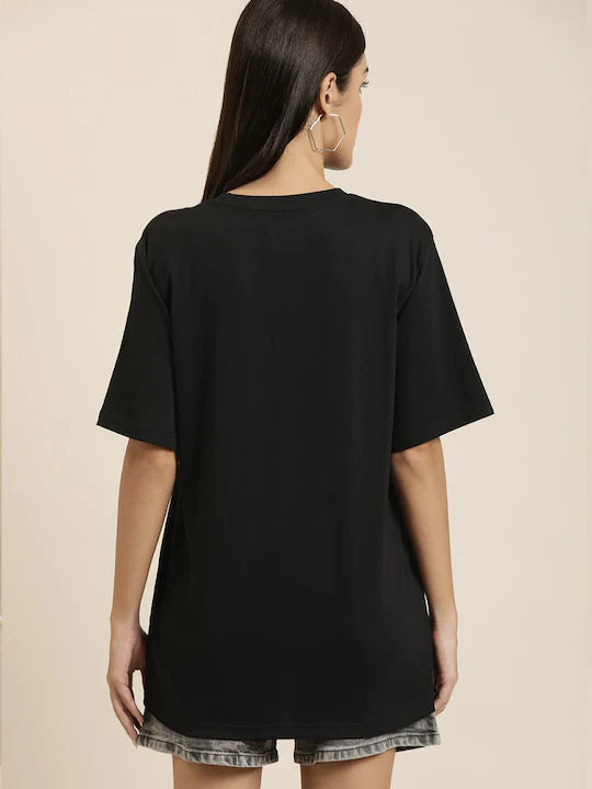 Black Eye Oversized Women’s Printed T-Shirt – Casual & Trendy Everyday Wear