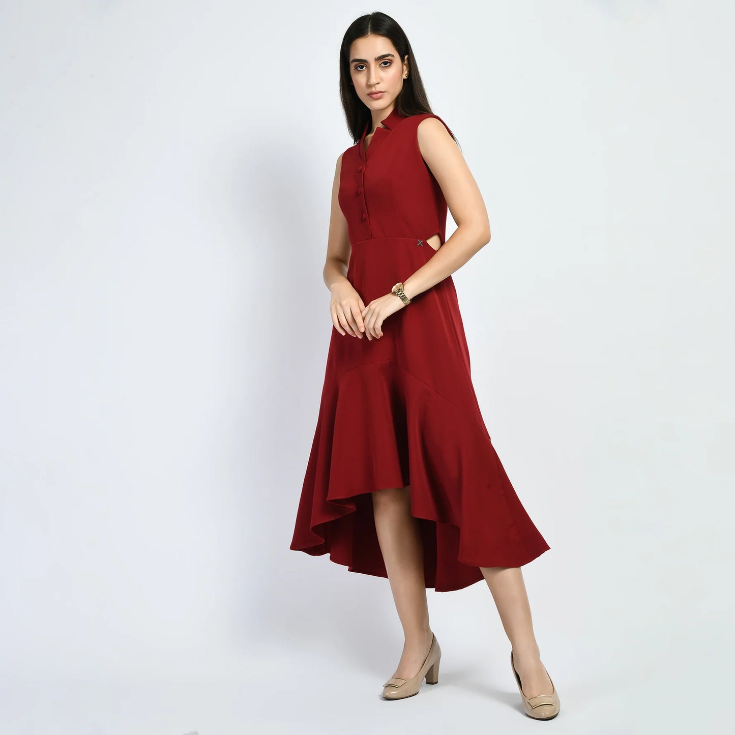 Fashionable Women Red Maxi Dress Featuring Vivacity Cut Out Details Perfect for Party Wear, Lounge, and Evening Fashion