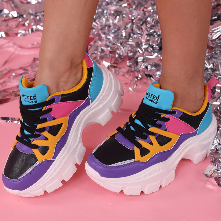 Comfortable Marcella Purple Sneakers with Retro Design for All Day Wear