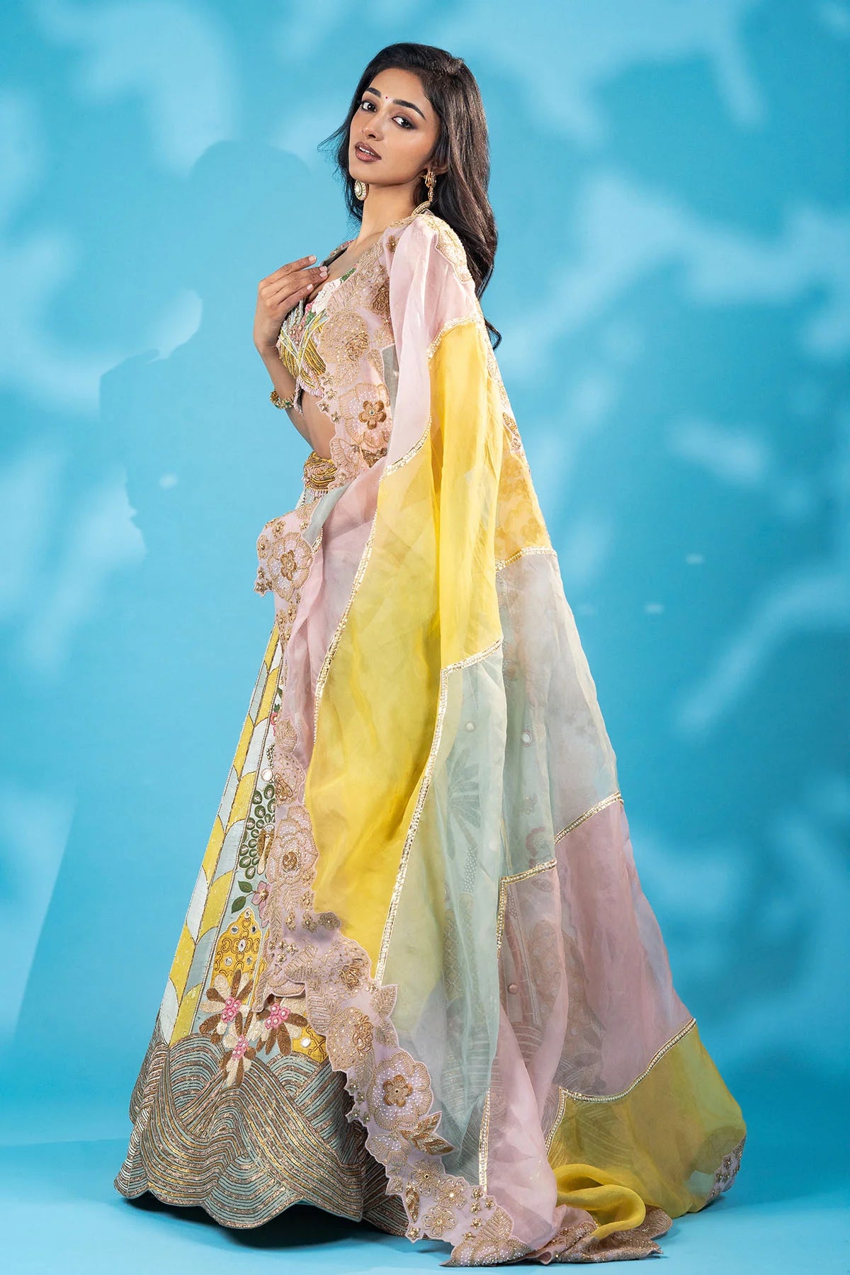 Stunning Gold Wave Lehenga Set – Lightweight Summer Festive Wear for Women