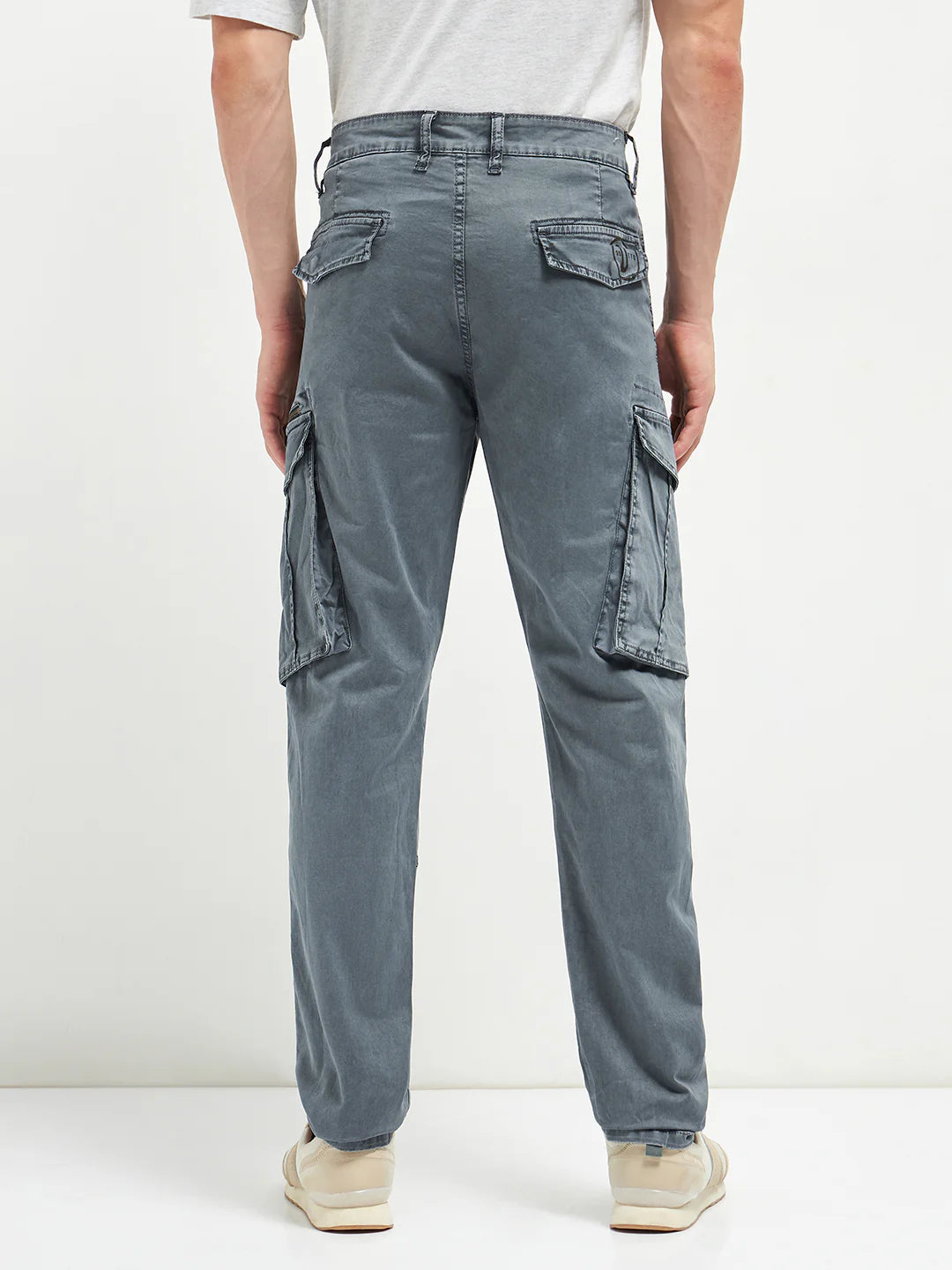 Casual Melange Grey Cargo Trousers for Men Suitable for Travel, Work, and Weekend Outfits
