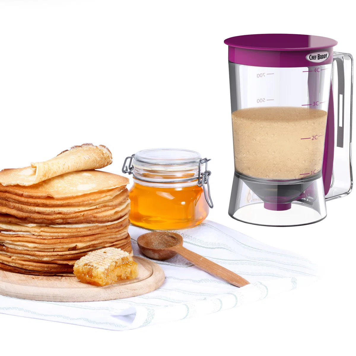 Squeeze Handle Batter Dispenser for Perfect Muffins and Waffles