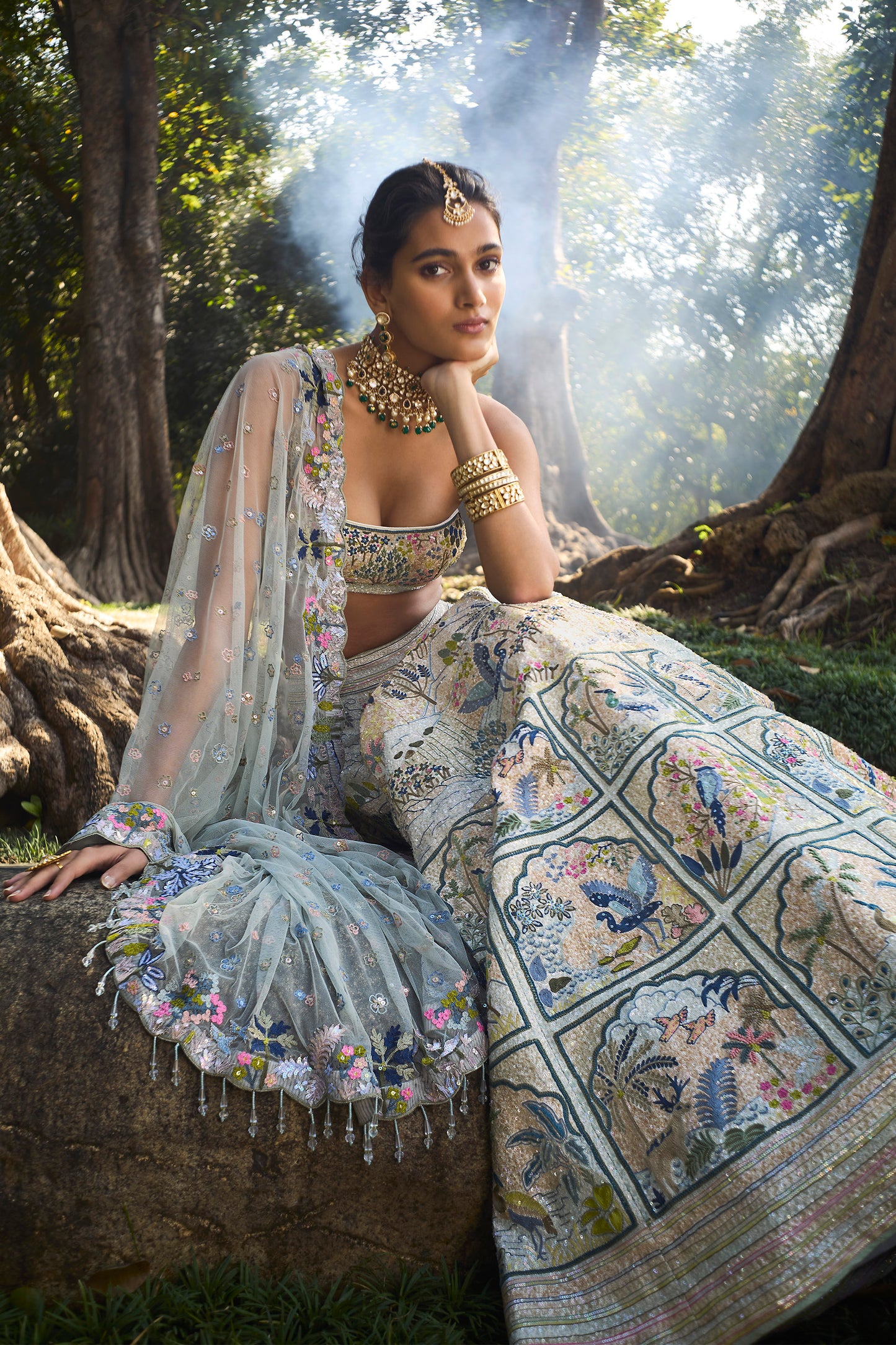 Stunning Woodelia Embroidered Silk Lehenga Set Crafted for Wedding Functions and Festive Wear