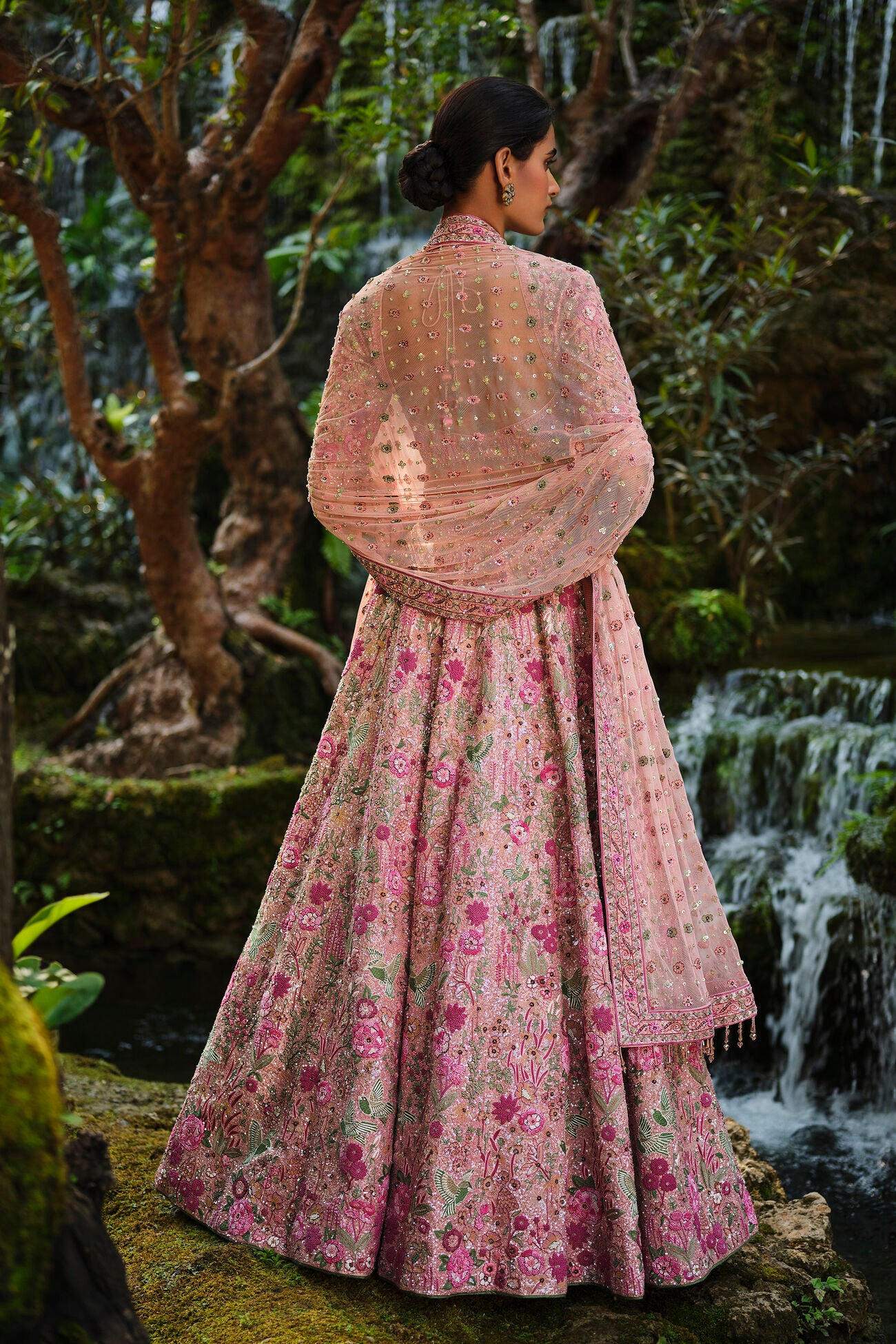 Contemporary Florarose Silk Lehenga Set with Intricate Embroidery Perfect for Glamorous Wedding Looks