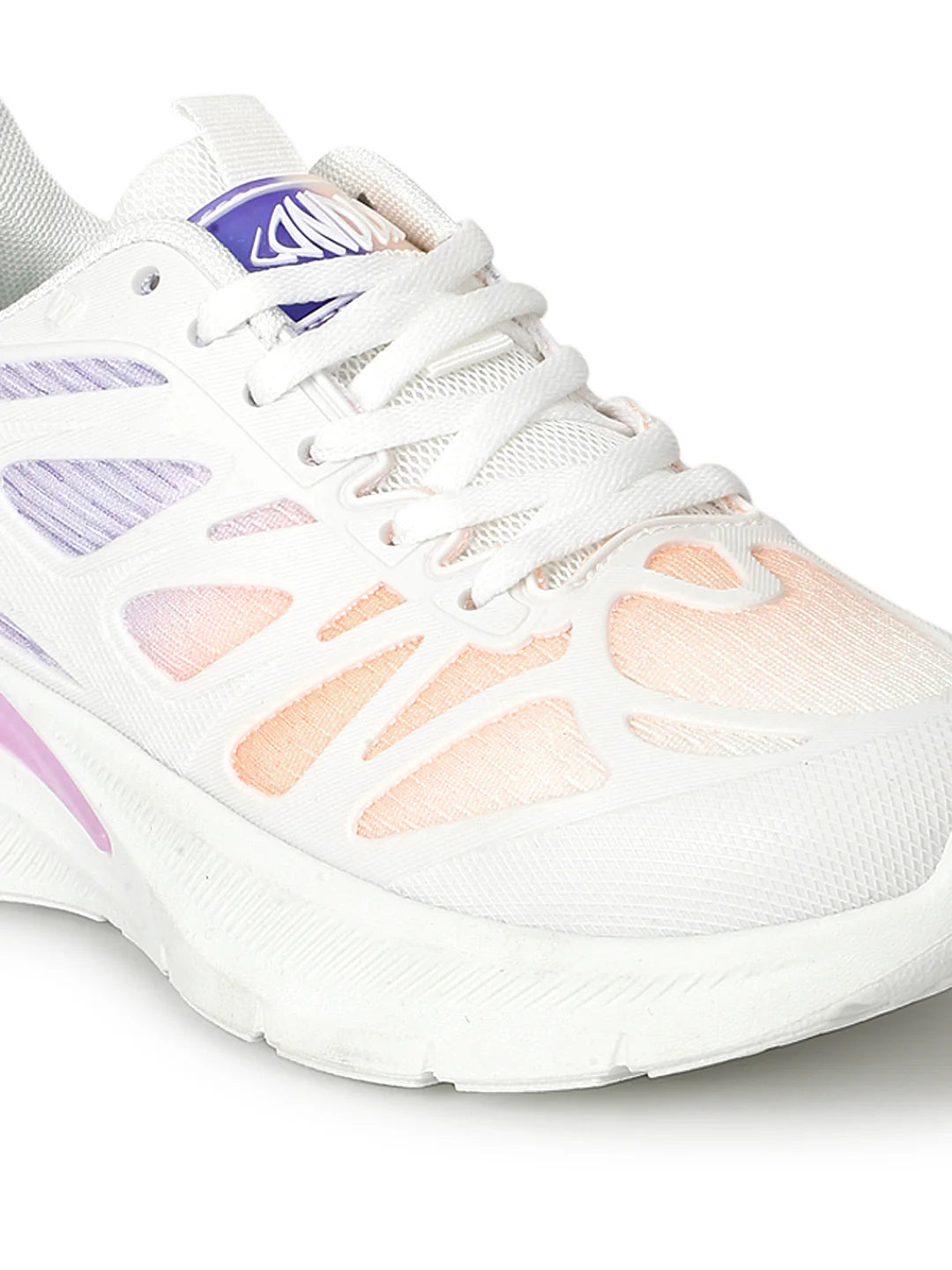 Multi Purpose White Lace Up Sneakers for Sports Fitness and Daily Wear