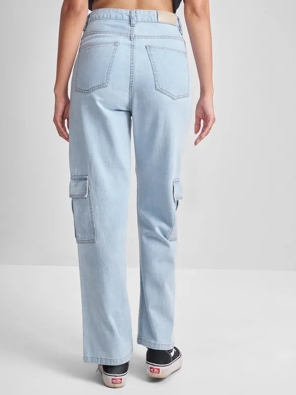 Soft Denim Women Blue Flared Jeans with Stretchable Comfort