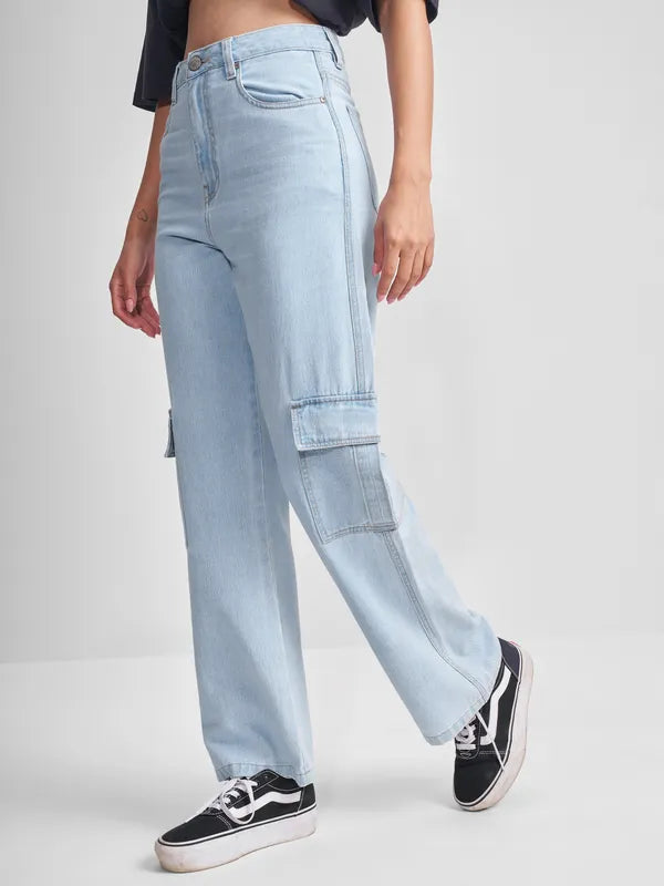 Soft Denim Women Blue Flared Jeans with Stretchable Comfort