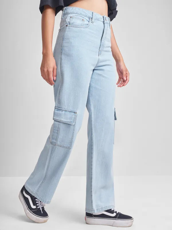 Soft Denim Women Blue Flared Jeans with Stretchable Comfort