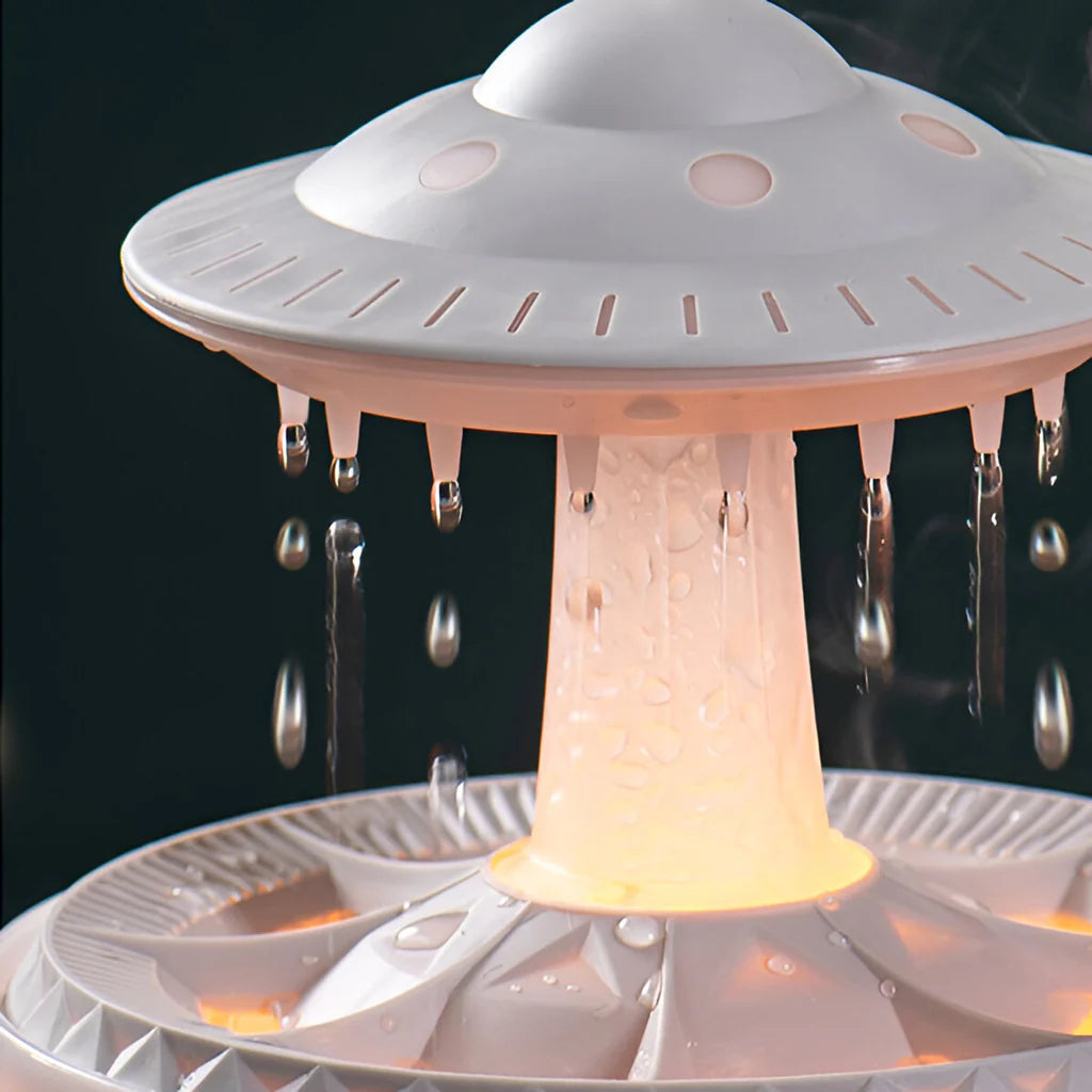Portable Raindrop Humidifier with Essential Oil Diffuser for Bedroom and Office Use