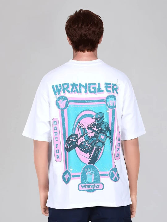Exclusive White Crew Neck T-Shirt with Back Print Men’s Relaxed Fit Streetwear Style