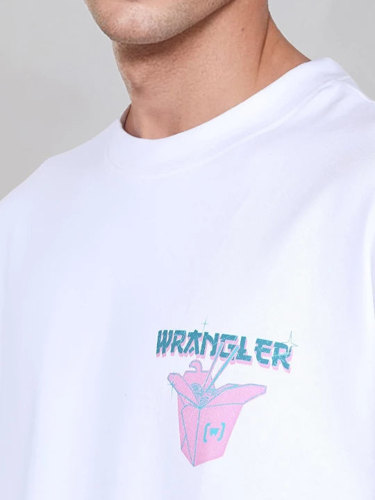 Exclusive White Crew Neck T-Shirt with Back Print Men’s Relaxed Fit Streetwear Style