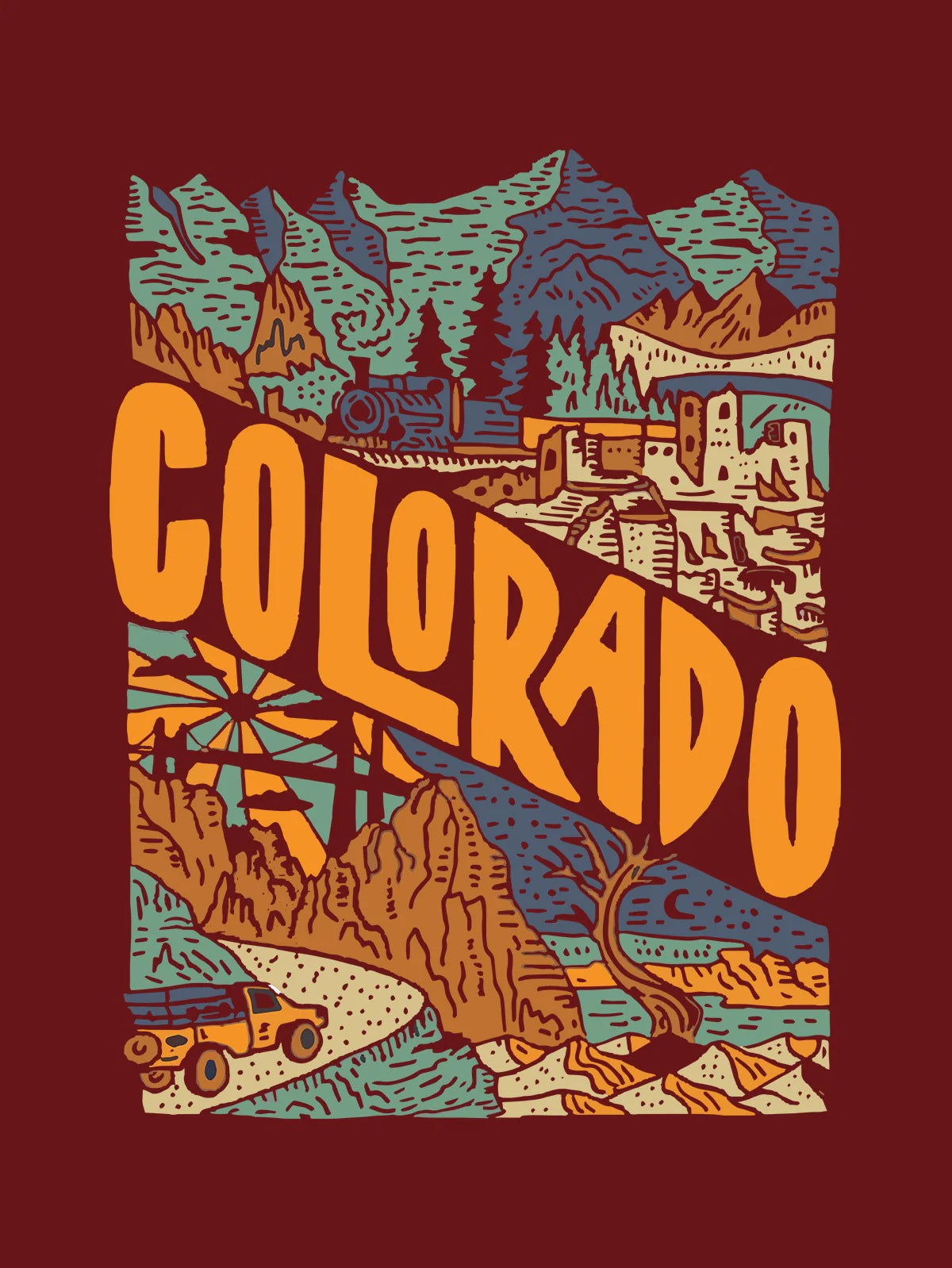 Stylish Colorado Oversized Tee Men’s Casual and Holiday Streetwear Style
