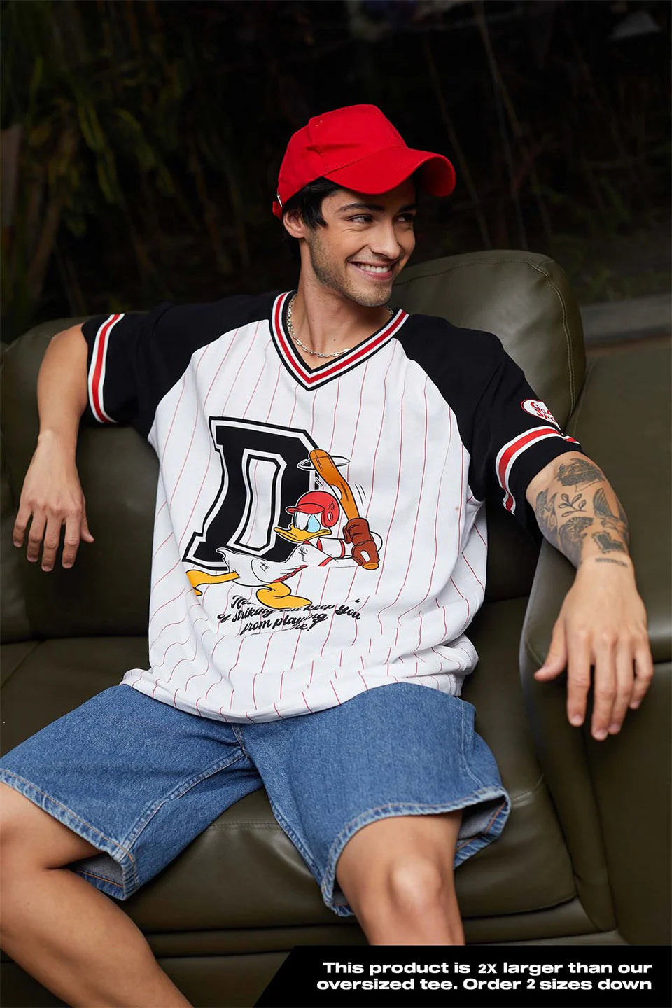 Premium Donald Duck Oversized Jersey Graphic Printed Relaxed Fit T-Shirt