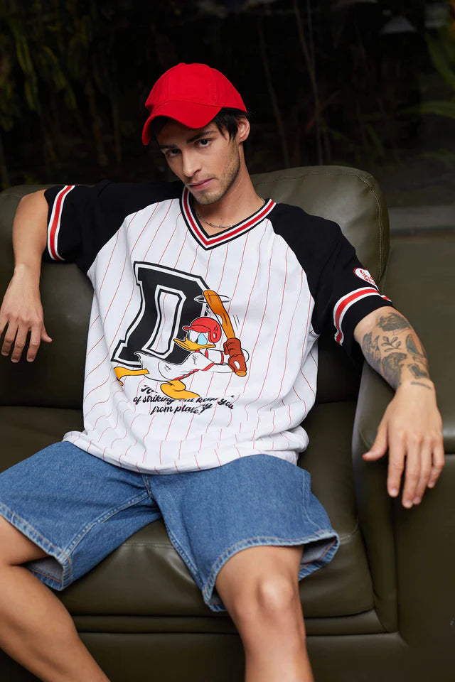 Premium Donald Duck Oversized Jersey Graphic Printed Relaxed Fit T-Shirt