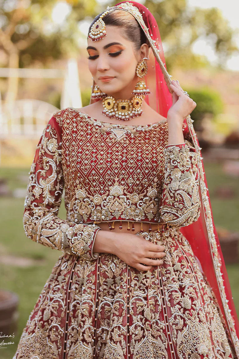 Premium Embroidered Net Maroon Bridal Lehenga Designed for Chic and Traditional Wedding Looks