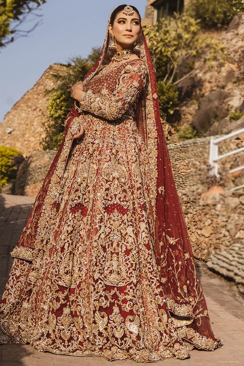 Premium Embroidered Net Maroon Bridal Lehenga Designed for Chic and Traditional Wedding Looks