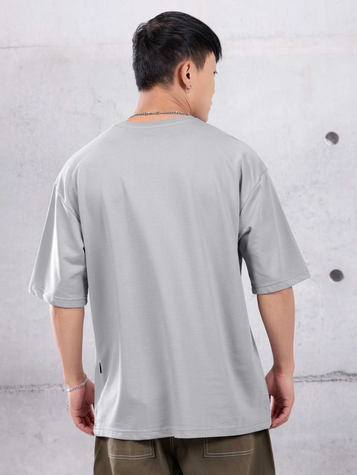 Light Grey Oversized T Shirt for Men Crafted from Soft Cotton Blend for Comfort, Style, and Daily Wear