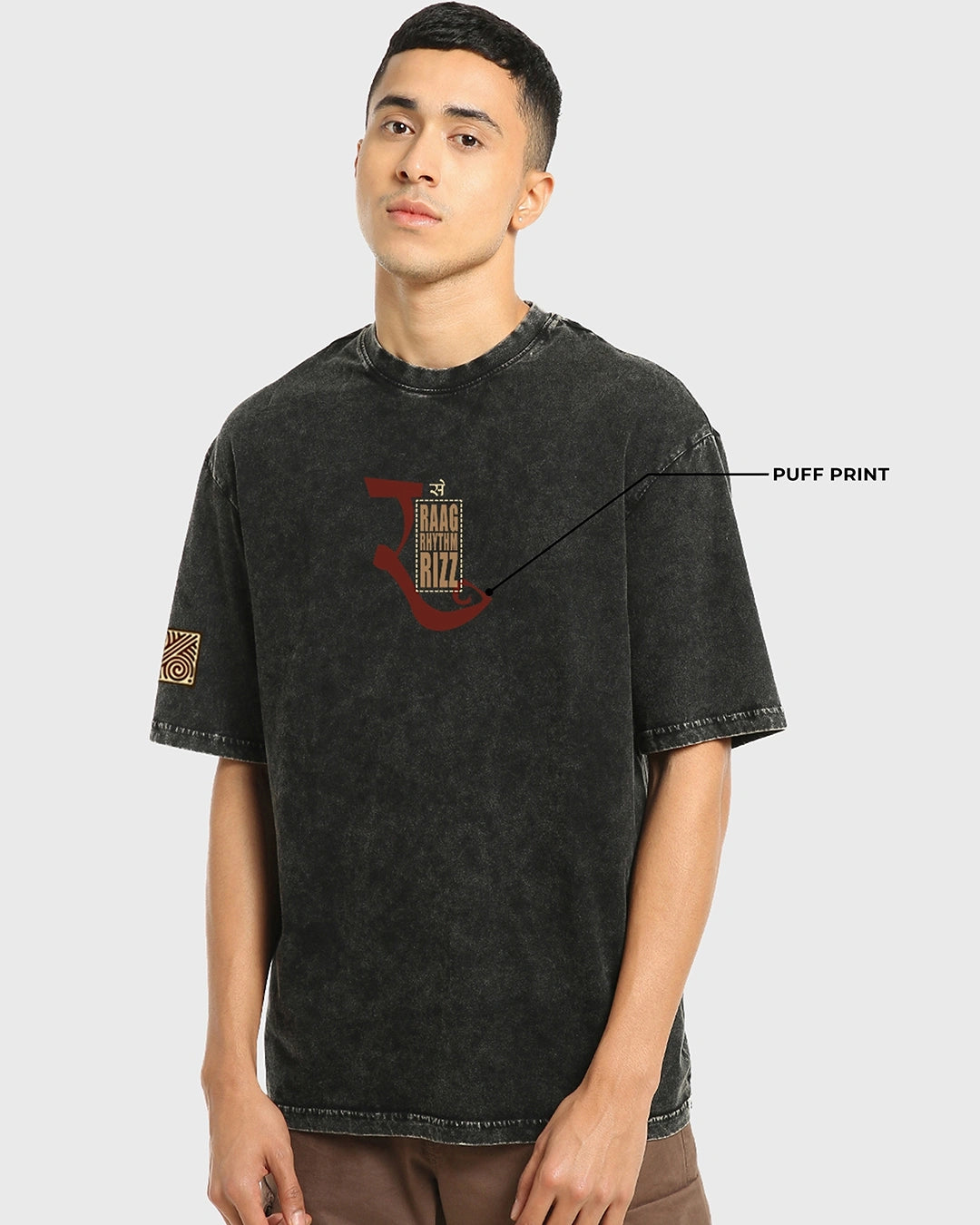 Exclusive Black Freedom Sounds Acid Wash T-Shirt Men’s Oversized Graphic Cotton Top